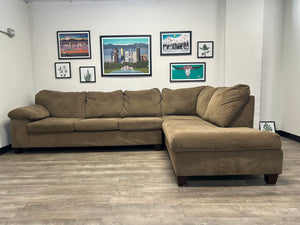 2-Pc Contemporary Brown Chaise Sectional