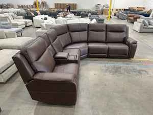Flexsteel Griffin Italian Leather Zero Gravity Reclining Sectional