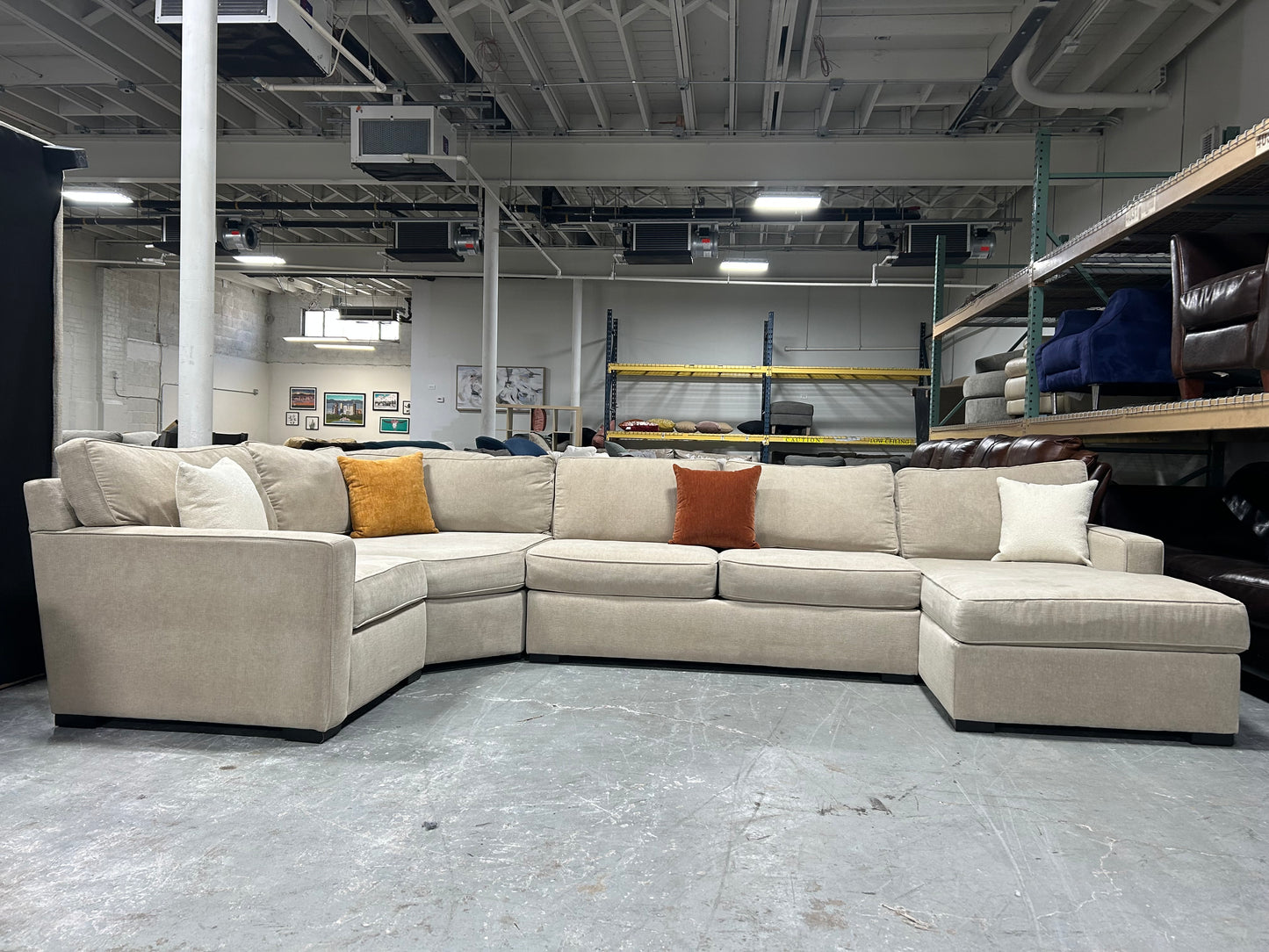 Jonathan Louis Large 4-Pc Beige Chaise Sectional