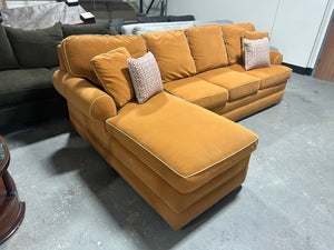 Contemporary Burnt Orange Chaise Sectional