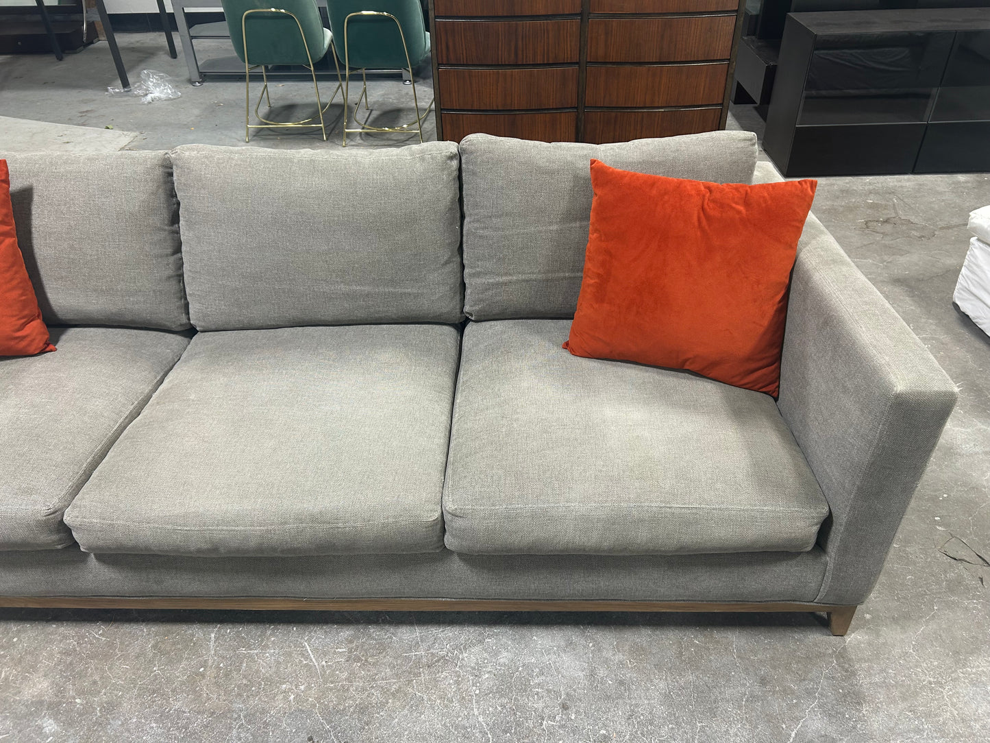 Crate & Barrel Sky Grey 96” Taraval Sofa