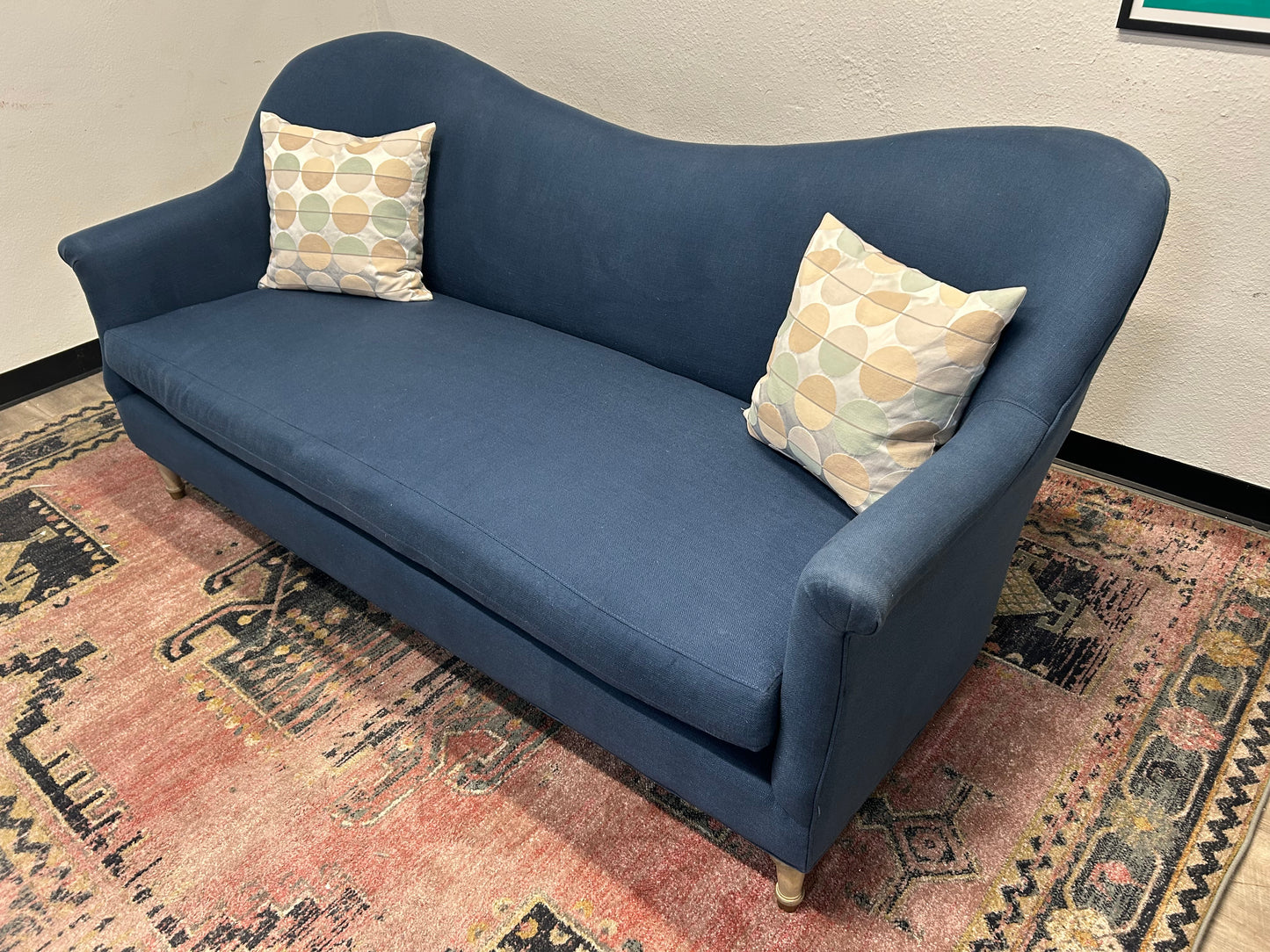 Anthropologie Blue 82” Pied-A-Terre Sofa