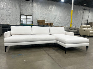 West Elm Andes 2-Piece Chaise Sectional (White Sunbrella)