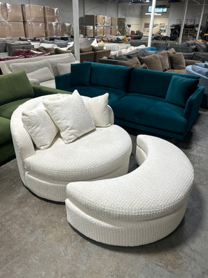 BRAND-NEW Amelia Grand Swivel Chair w/Ottoman (Soul Cloud)