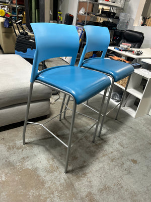 Steelcase 2-Pc Retro Blue Move Barstool Set