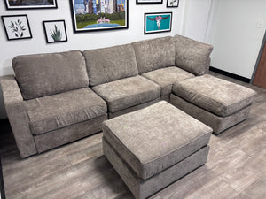 BRAND-NEW Venetian Taupe Corded Velvet LoveSac (5 base/5 side)