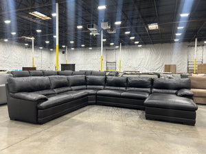 Scandinavian Designs Leather U-Shape Sectional (Espresso)