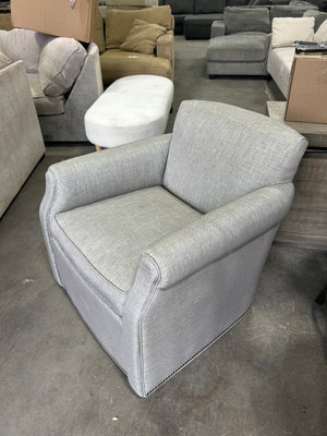 Studded Gray Swivel Chair