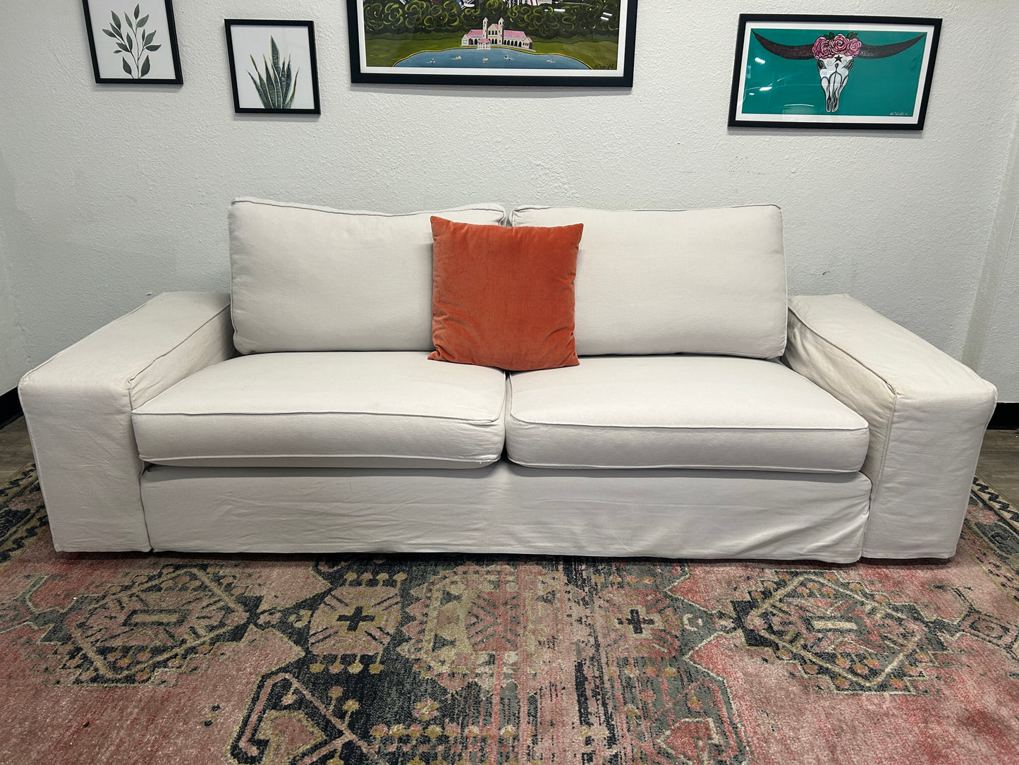 IKEA Sky Grey Kivik Sofa w/ Custom Slipcovers