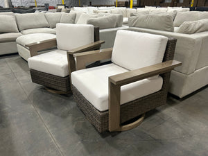 Agio Juniper 2-Piece Outdoor Patio Swivel Glider Chairs
