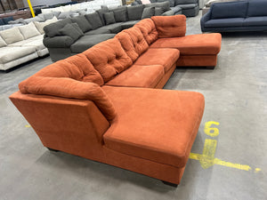 Ashley Burnt Orange Dual Chaise Sleeper Sectional