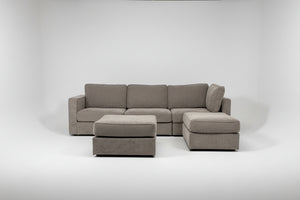 BRAND-NEW Venetian Taupe Corded Velvet LoveSac (5 base/5 side)