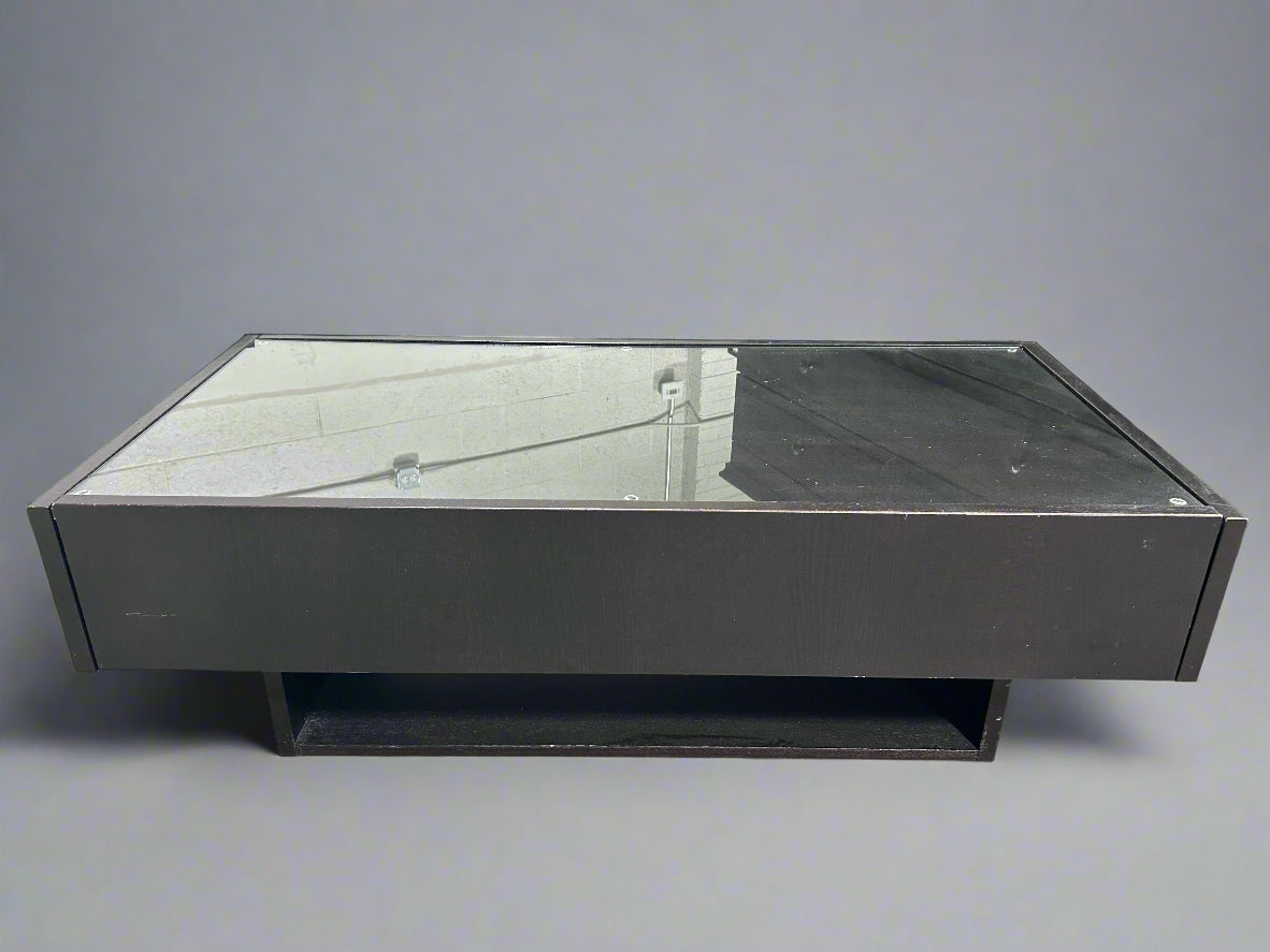 Espresso Wooden Glass-Top Coffee Table