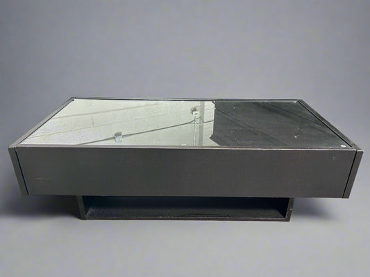 Espresso Wooden Glass-Top Coffee Table