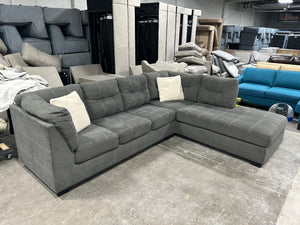 Contemporary Gray Sleeper Chaise Sectional