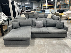 Bassett Dark Gray Allure Track Arm Chaise Sectional