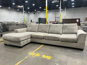 Contemporary Light Gray Chaise Sectional