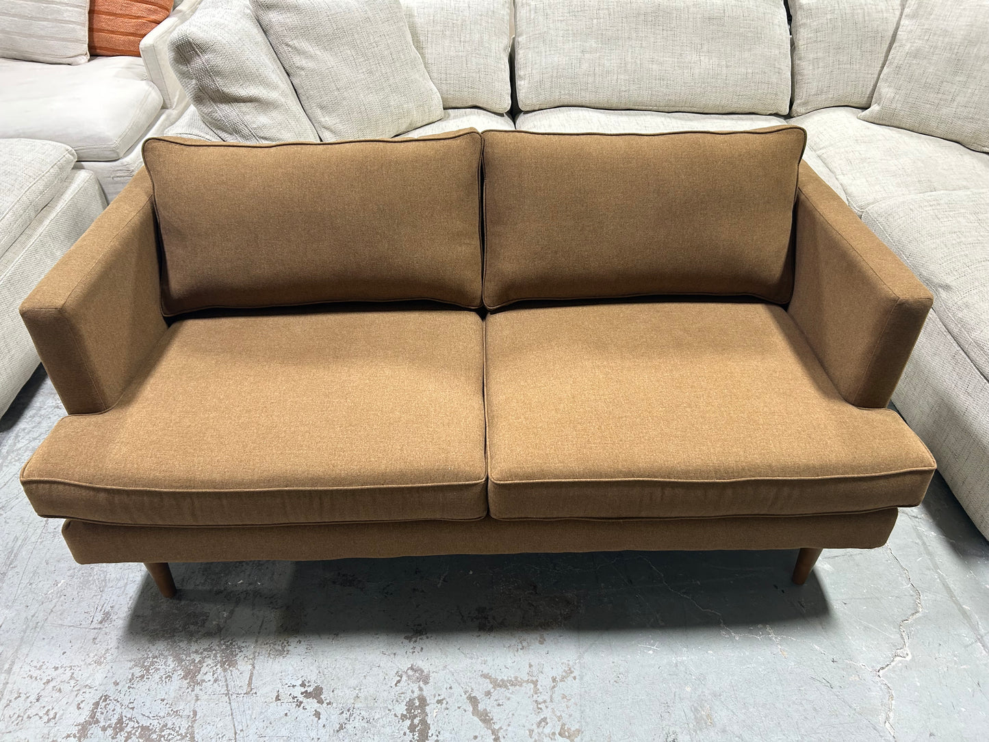 BRAND-NEW Light Brown Joybird Preston 68” MCM Sofa