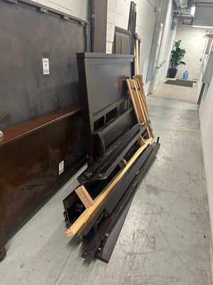 Dark Brown Wooden King Bed Frame