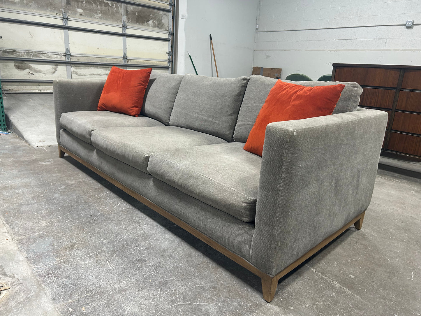 Crate & Barrel Sky Grey 96” Taraval Sofa