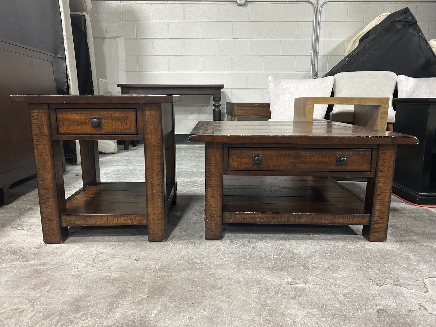 Pottery Barn Benchwright Coffee Table/End Table Set