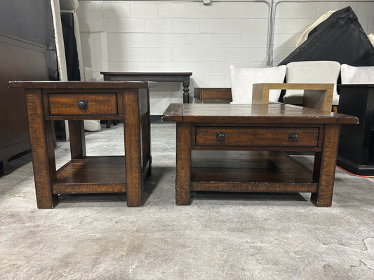 Pottery Barn Benchwright Coffee Table/End Table Set