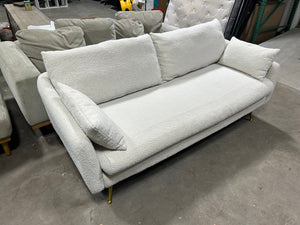 Albany Park 82” White Bouclé MCM Sofa