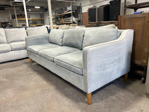 West Elm 81” Aqua Velvet Hamilton Sofa