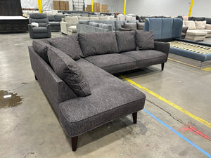 Contemporary Dark Gray Chaise Sectional
