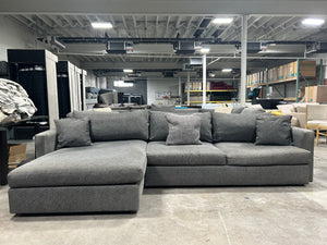 Bassett Dark Gray Allure Track Arm Chaise Sectional