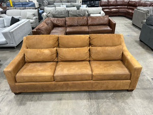 Pottery Barn York Deep Slope Arm Nubuck Leather Sofa