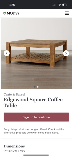 Crate & Barrel Edgewood Square Coffee Table