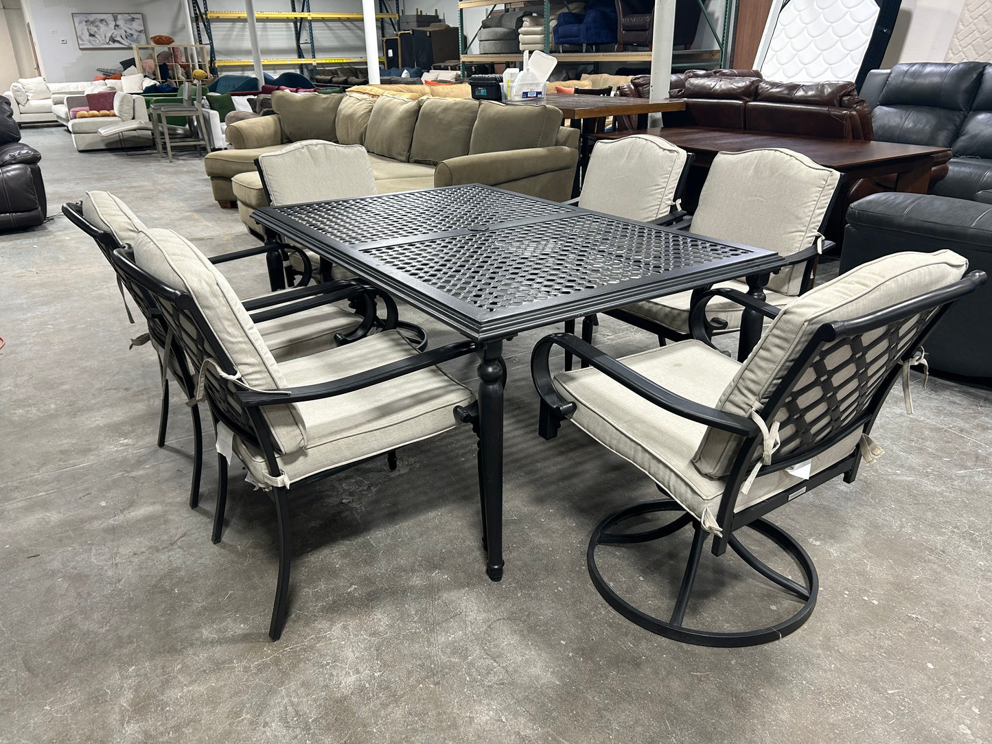 7-Pc Outdoor Metal Patio Table & Chair Set
