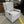 Tufted Light Gray Fabric Glider Chair