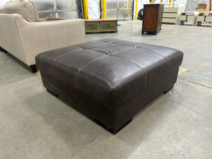 Espresso Leather Ottoman