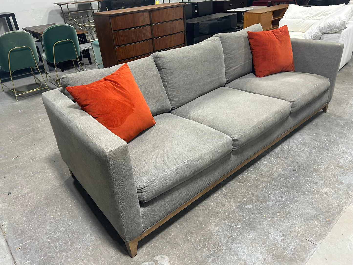 Crate & Barrel Sky Grey 96” Taraval Sofa