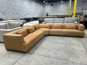 *Brand-New* Moe’s Home Clove Leather L-Shaped Sectional