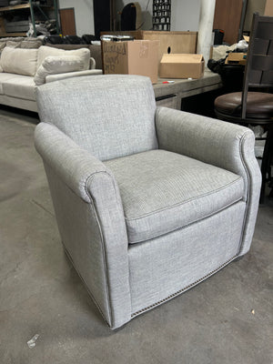 Studded Gray Swivel Chair