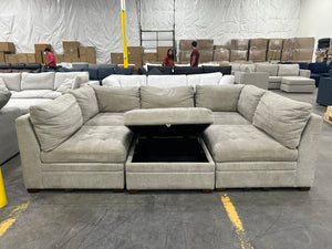 Thomasville Tisdale 6-Piece Modular Sectional w/Storage Ottoman (Taupe)