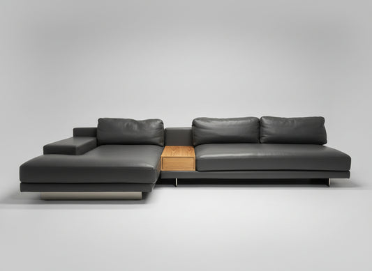 Rove Concepts Dark Gray Leather Dresden Sectional