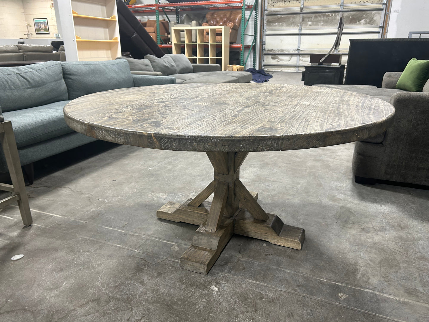 CUSTOM-MADE Round Wooden Farmhouse Dining Table