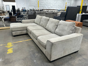 Contemporary Light Gray Chaise Sectional