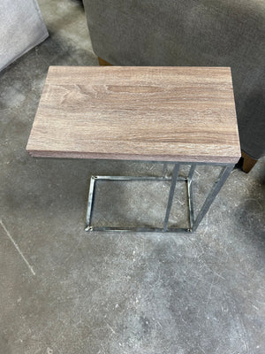 Contemporary Light Brown Metal C-Table