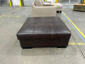 Espresso Leather Ottoman