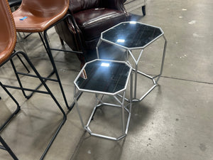 Mirrored Nesting Table Set