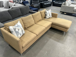 Room & Board 2-Pc Tan Chaise Sectional (by American Leather)