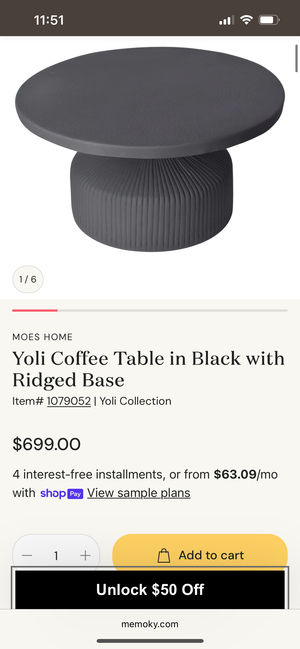 *Brand-New* Moe’s Home Yoli Coffee Table