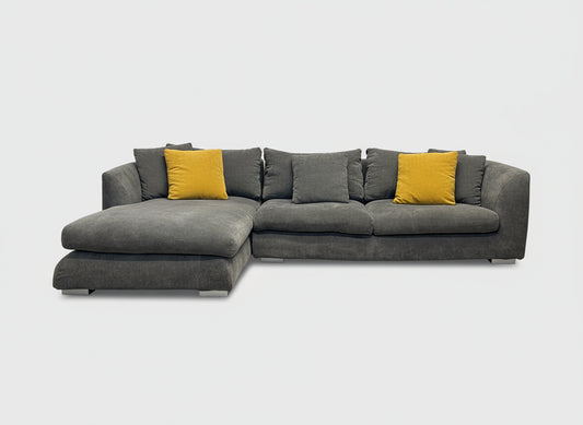 Mario Capasa Gray Feathers Collection Chaise Sectional