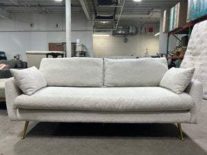 Albany Park 82” White Bouclé MCM Sofa