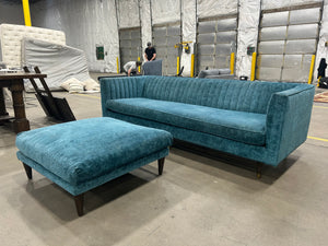 Joybird Chelsea Sofa w/Ottoman (Prime Peacock)
